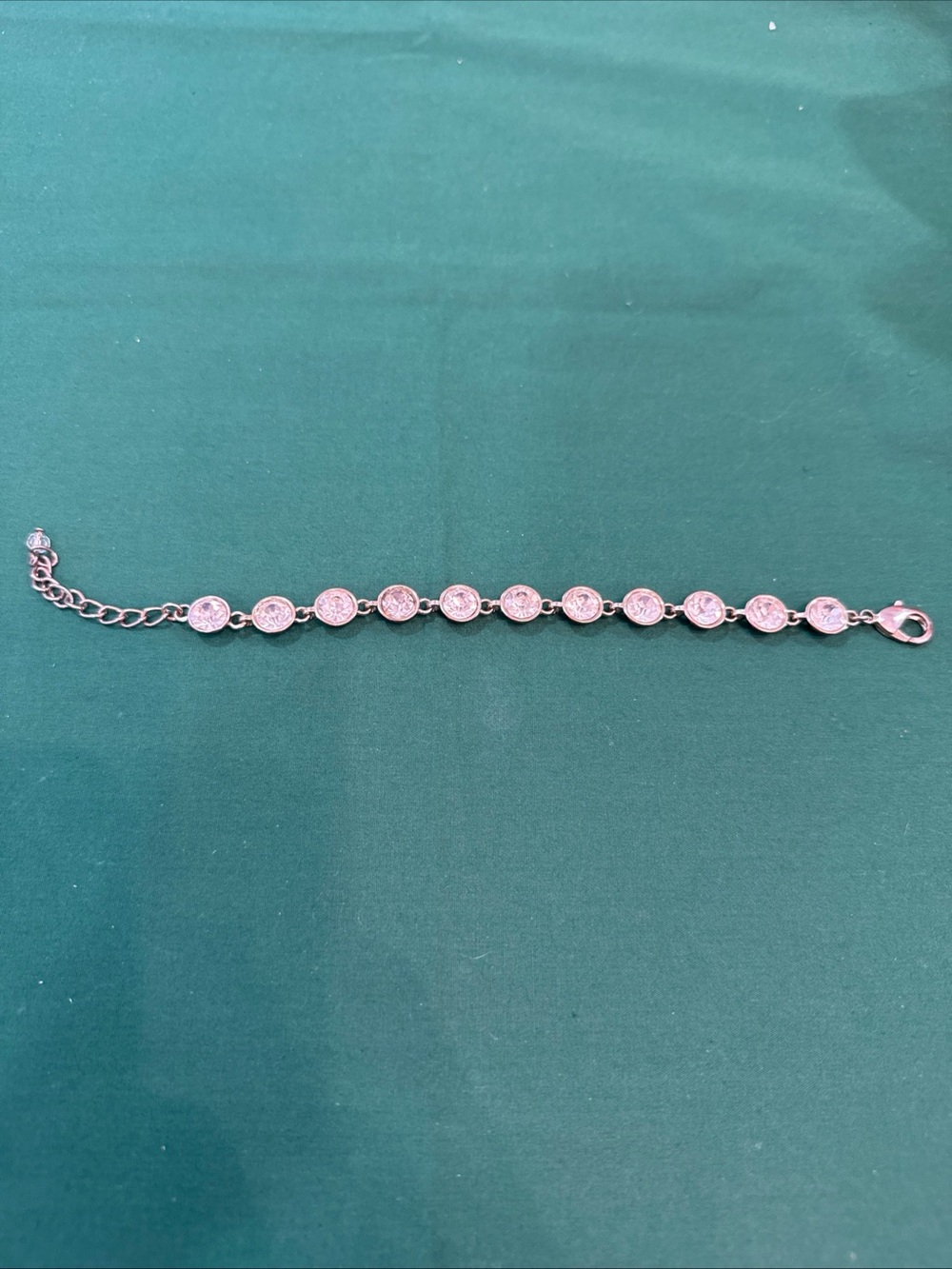 SilverTone Multi and Bangle Bracelet W/Central Row Of Small Clear Rhinestones 4E